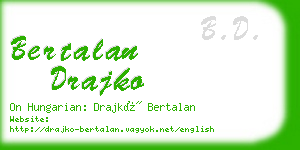 bertalan drajko business card